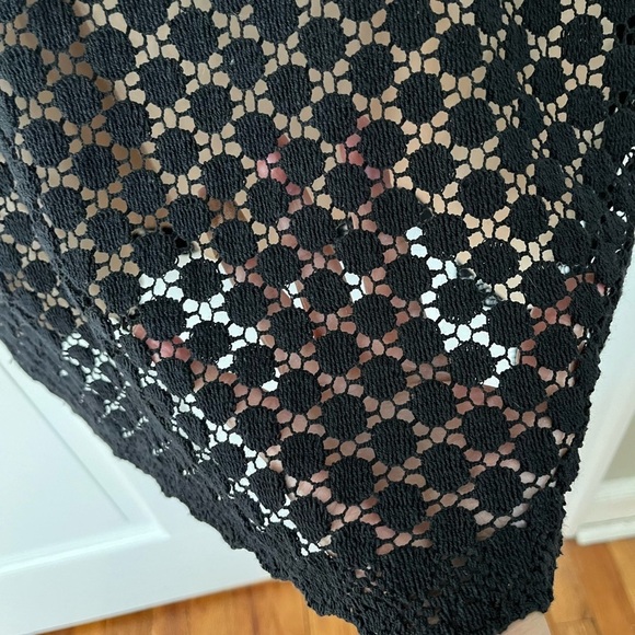Milly of New York VINTAGE Black Crochet Dot Overlay Dress 4 Breakfast at Tiffany - Picture 5 of 16